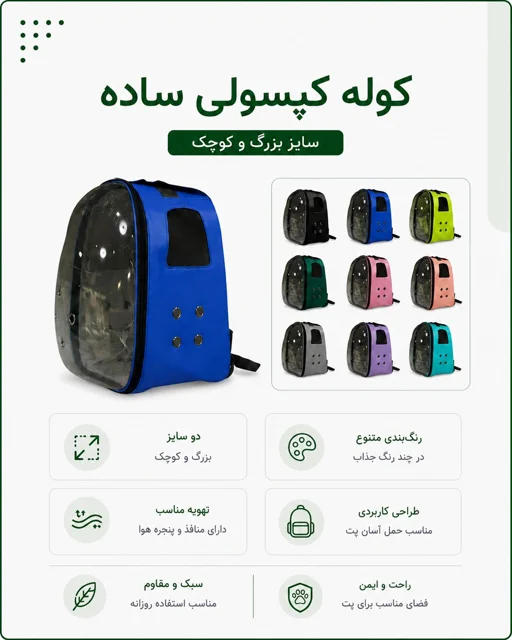 کوله حمل سگ ، گربه و پرندگان با طلق ساده