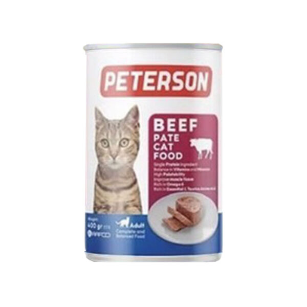 کنسرو گربه پته با طعم گوشت 400 گرمی پترسون